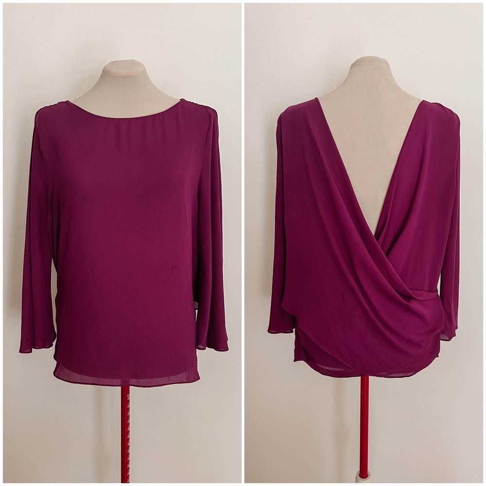 Zara Fuchsia Drape Back Top Size L
